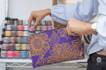 Makeup pouch with beautiful flower exterior