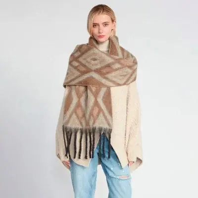 AZTEC GRUNGE SCARF in Taupe 🌾