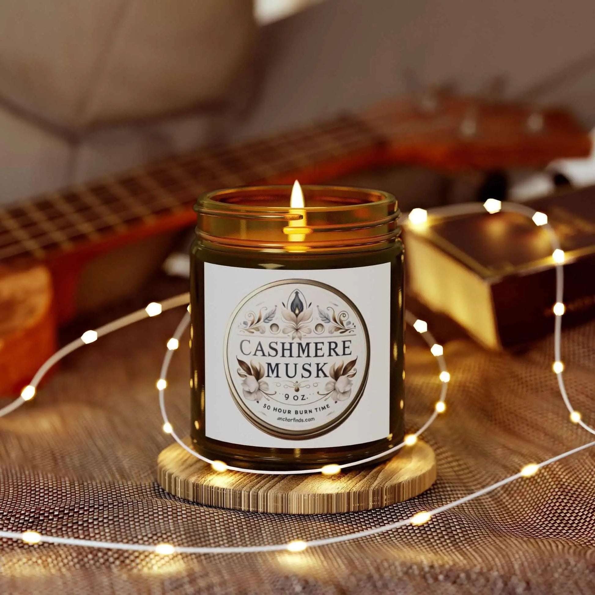 Cashmere Musk Scented Candle - Hand-Poured Coconut Apricot Wax