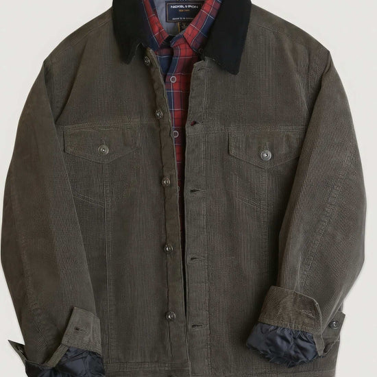 Casual Corduroy Lined Trucker Jacket