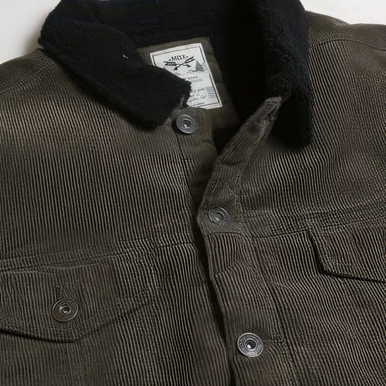 Casual Corduroy Lined Trucker Jacket