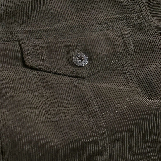 Casual Corduroy Lined Trucker Jacket