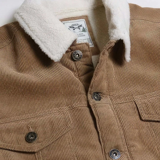 Casual Corduroy Lined Trucker Jacket