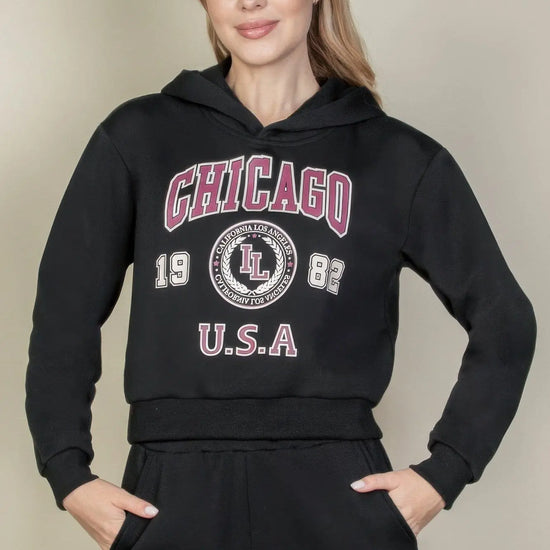 Graphic Drop Shoulder Pull Over Hoodie