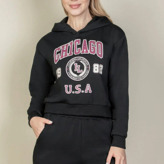 Graphic Drop Shoulder Pull Over Hoodie