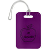#1 Teacher / Purple Educational Rockstar Luggage Bag Tags