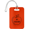 #1 Teacher / Burnt Orange Educational Rockstar Luggage Bag Tags