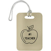 #1 Teacher / Tan Educational Rockstar Luggage Bag Tags