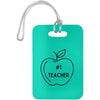 #1 Teacher / Teal Educational Rockstar Luggage Bag Tags