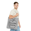 16" × 16'' / White Educational Rockstar Tote Bag - Perfect for Teachers and Students