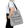 18" × 18'' / Black Educational Rockstar Tote Bag - Perfect for Teachers and Students