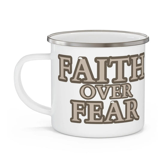 12oz Faith Over Fear Enamel Camping Mug
