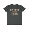 Heather Dark Grey / S Faith Over Fear Men's Lightweight Fashion Tee