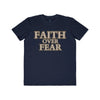 Navy / S Faith Over Fear Men's Lightweight Fashion Tee