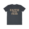 Heather Navy / S Faith Over Fear Men's Lightweight Fashion Tee