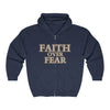 Navy / S Faith Over Fear Unisex Heavy Blend™ Full Zip Hooded Sweatshirt