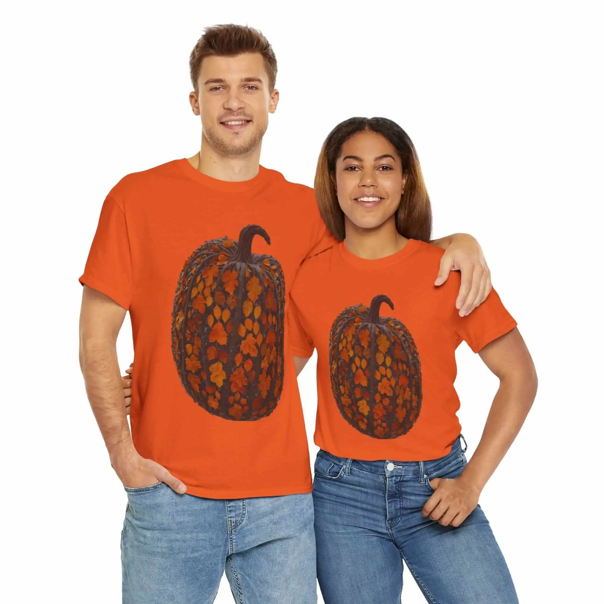Orange / S Fall Pumpkin Unisex Heavy Cotton Tee