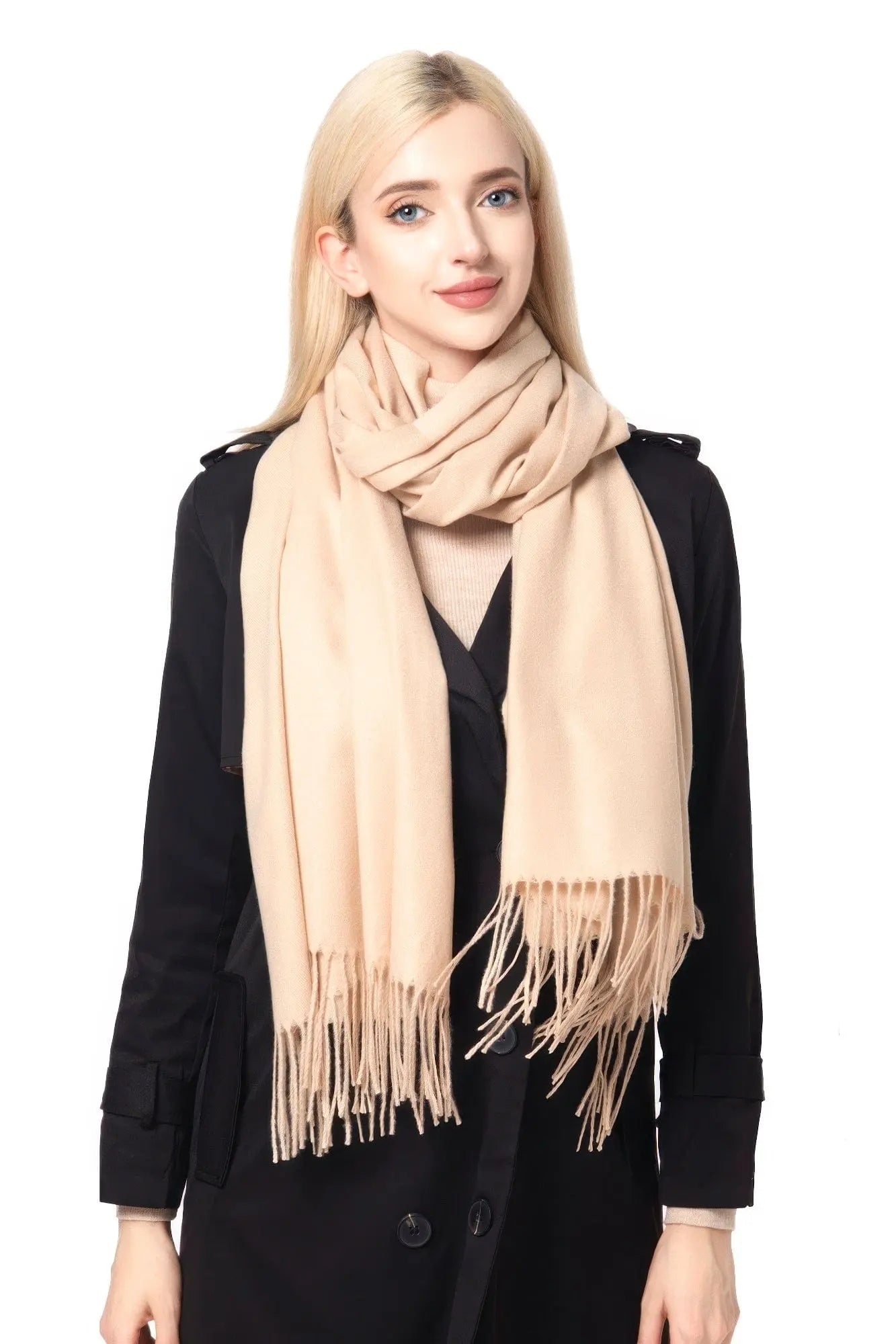 Beige Fashion Basic Blanket Scarf