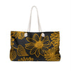Black Flower Weekender Bag