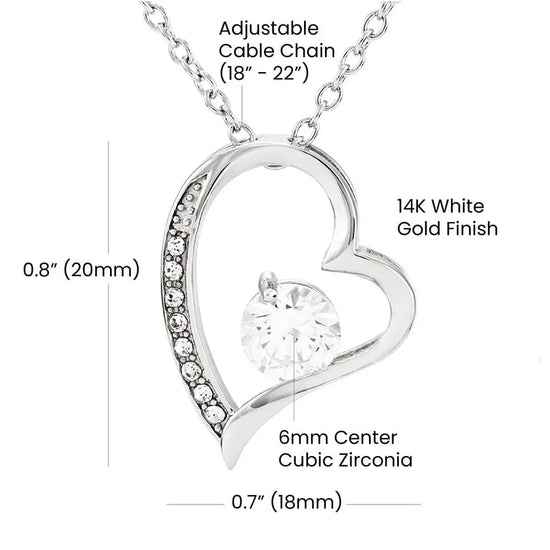 Forever Love Necklace – Heart Pendant with Sparkling CZ Crystals