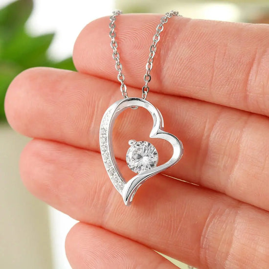 Forever Love Necklace – Heart Pendant with Sparkling CZ Crystals