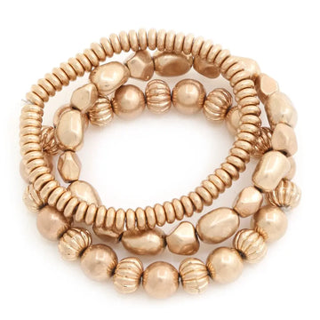 Golden Allure Beaded Bracelet Set