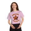 Pink Candy / XS Golden Leaves, Warm Hearts Champion Women's Heritage Cropped T-Shirt