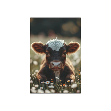 Highland Calf on Metal Art Sign Printify