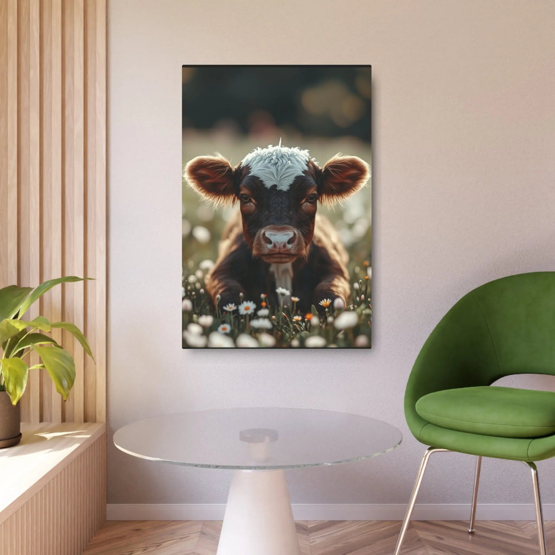 Highland Calf on Metal Art Sign Printify