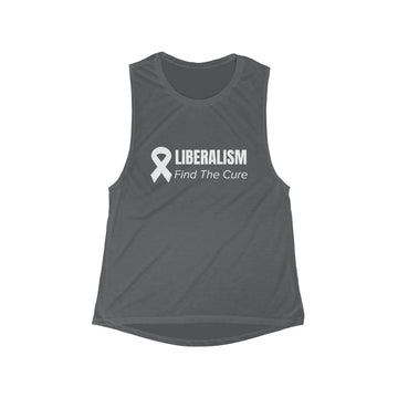 S / Asphalt Slub Liberalism Find the Cure Women's Flowy Scoop Muscle Tank