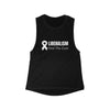 S / Black Liberalism Find the Cure Women's Flowy Scoop Muscle Tank