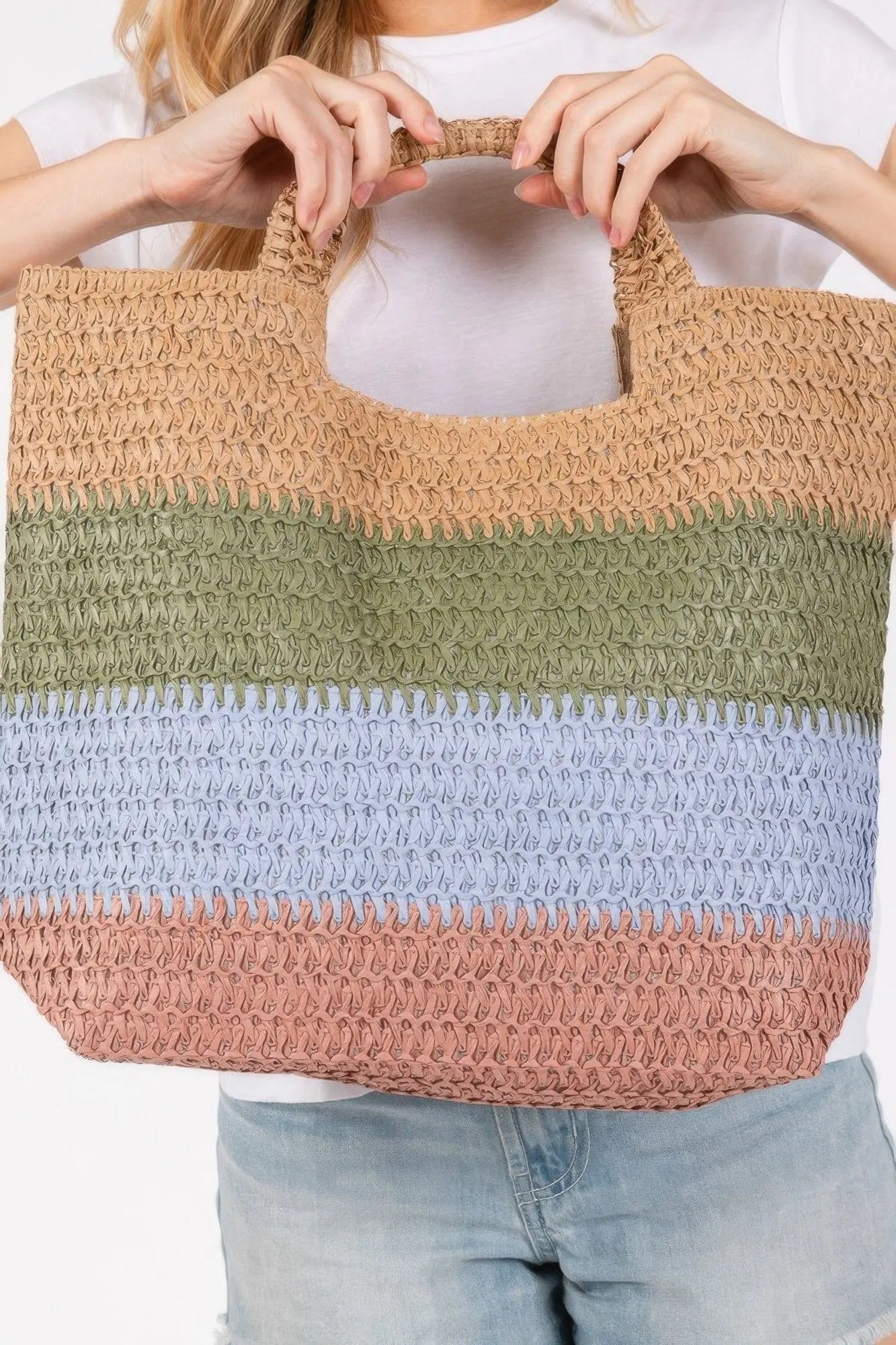 Multi Color Stripe Tote Bag