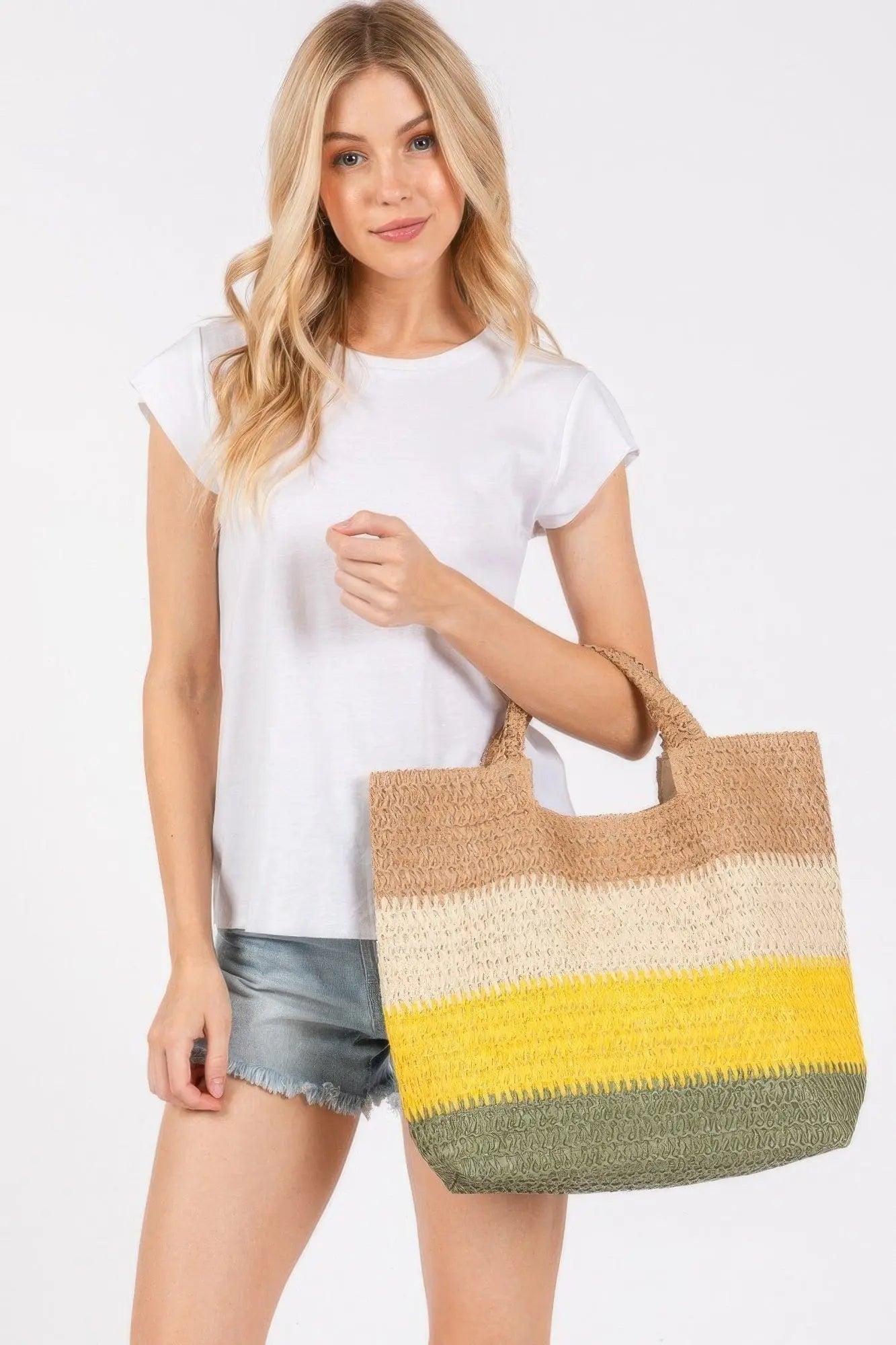 Multi Color Stripe Tote Bag