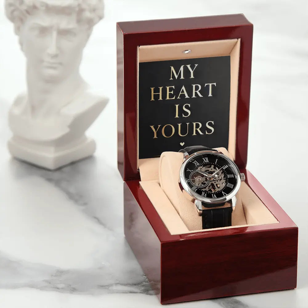 My Heart Is Yours Men's Openwork Watch