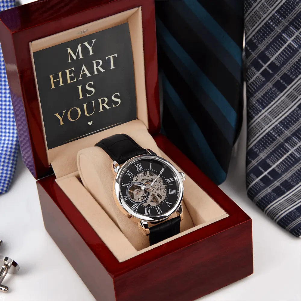 My Heart Is Yours Men's Openwork Watch