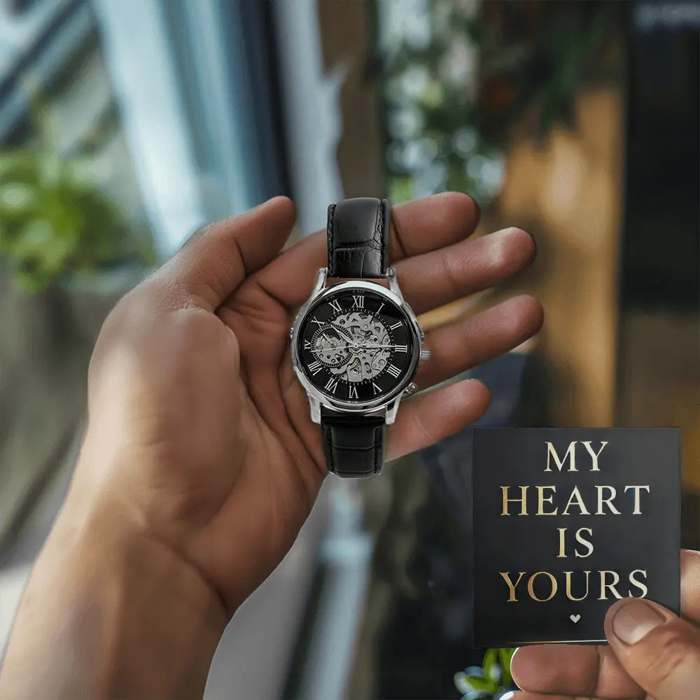 My Heart Is Yours Men's Openwork Watch