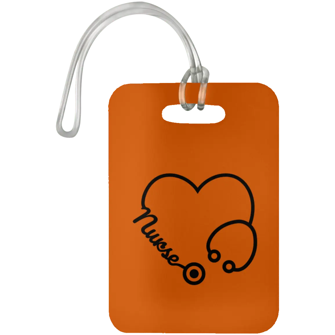 Burnt Orange Nurse Heart Luggage Bag Tag