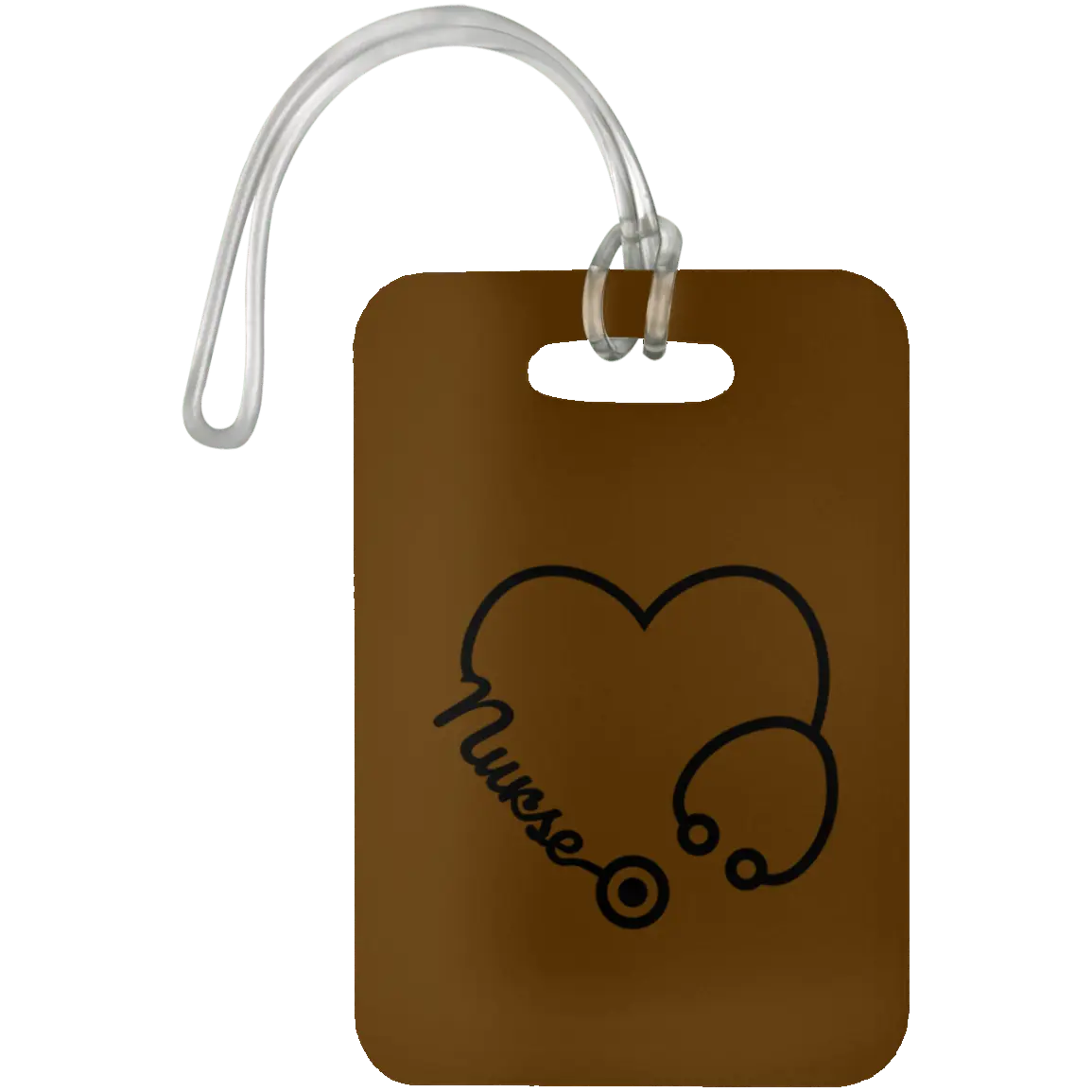 Brown Nurse Heart Luggage Bag Tag