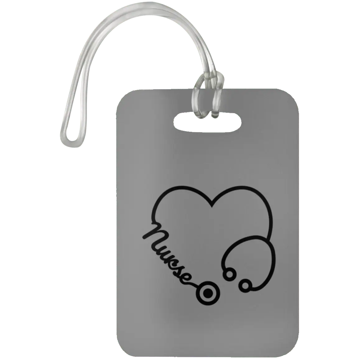 Gray Nurse Heart Luggage Bag Tag