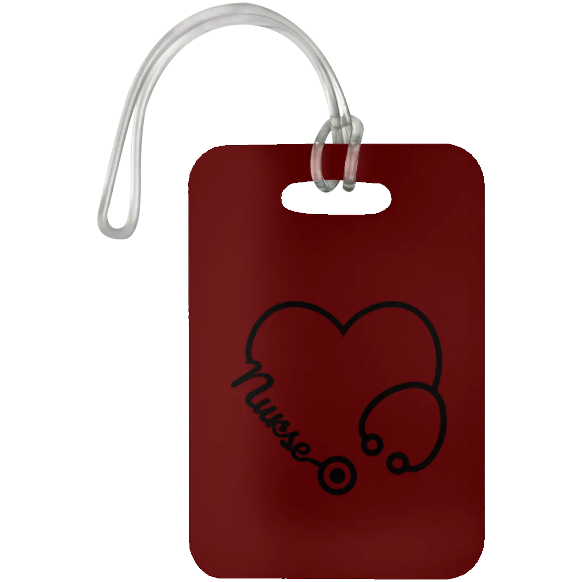 Maroon Nurse Heart Luggage Bag Tag