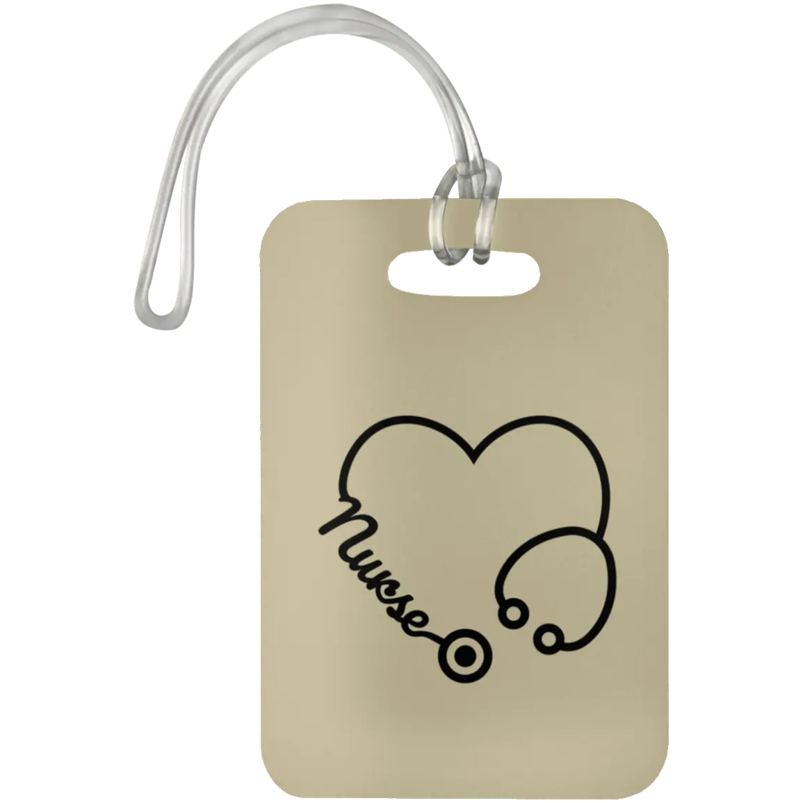 Tan Nurse Heart Luggage Bag Tag