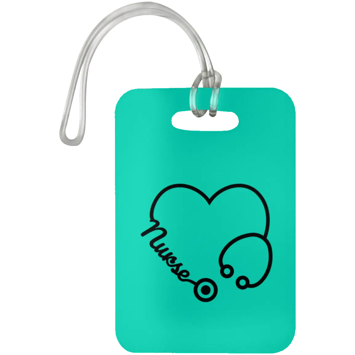 Teal Nurse Heart Luggage Bag Tag