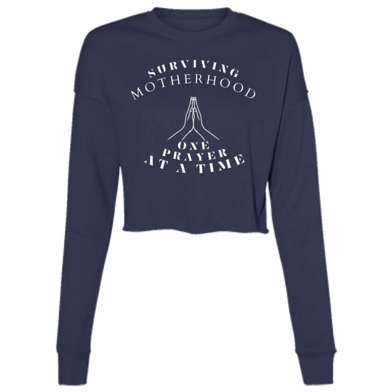 Navy / S B7503 Ladies' Cropped Fleece Crew