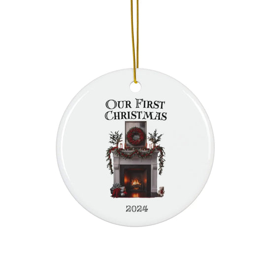 Basic No Names Our First Christmas Mantel Ceramic Ornament
