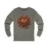 S / Grey TriBlend Pumpkin Foliage Unisex Jersey Long Sleeve Tee