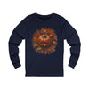 S / Navy Pumpkin Foliage Unisex Jersey Long Sleeve Tee