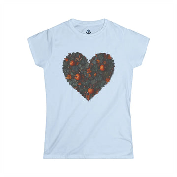 Light Blue / S Pumpkin Heart Women's Softstyle Tee