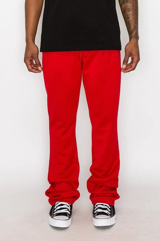 S Solid Flare Stacked Track Pants