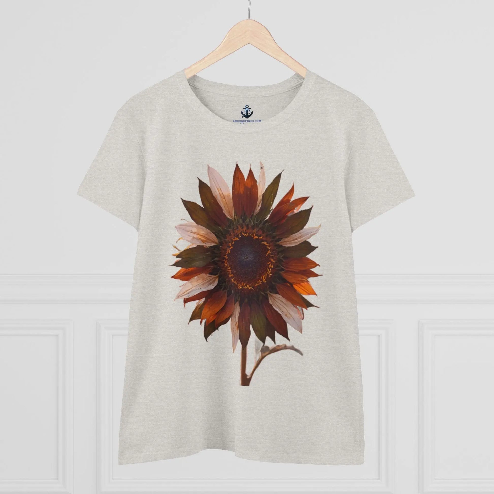 Ash / XL Sunflower Women's Midweight Cotton Tee