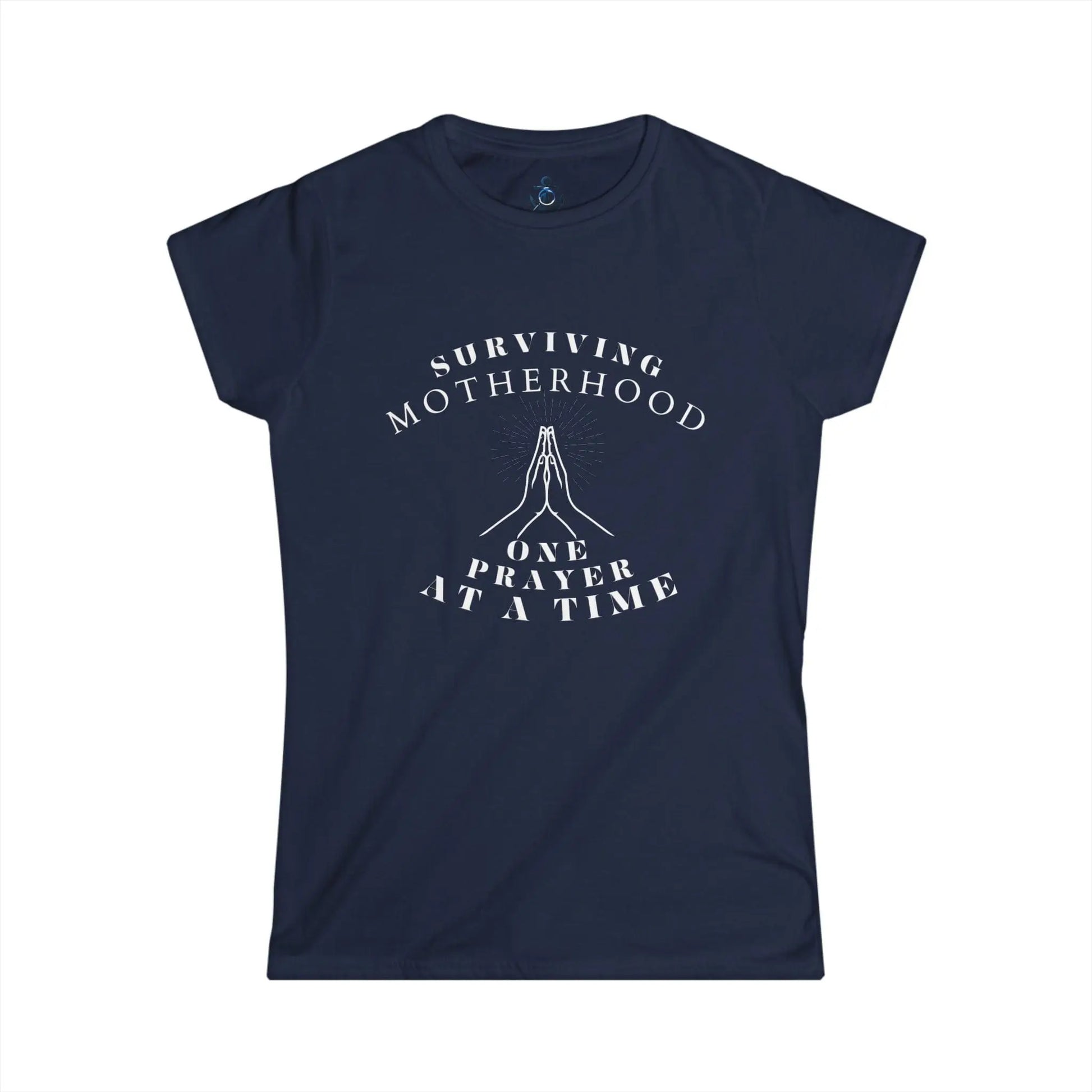 Navy / S Surviving Motherhood One Prayer at a Time Women's Softstyle Tee